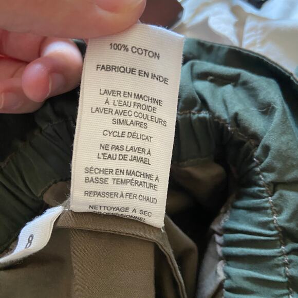 Ulla Johnson Size 8 Fatigue Green Willett Cotton Poplin Utility Cargo Pants - Picture 12 of 15